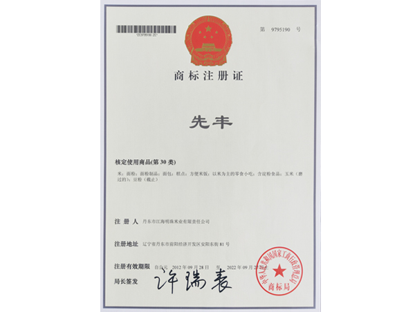 朝阳商标注册证